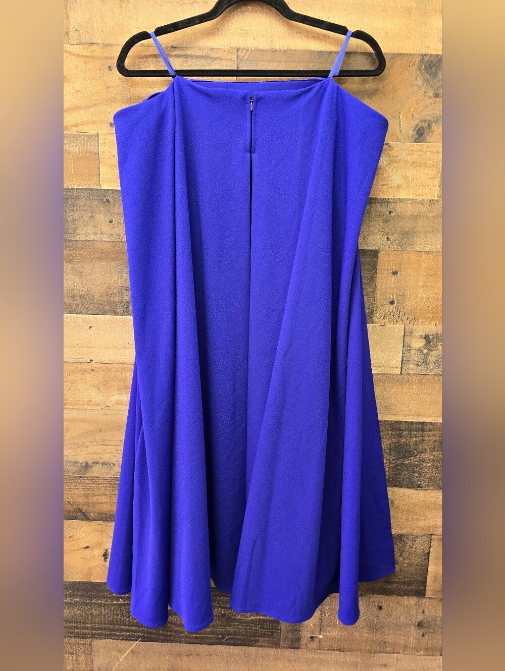 Adrianna Papell Royal Blue Off Shoulder Cape Dress Size 16W - Picture 5 of 13